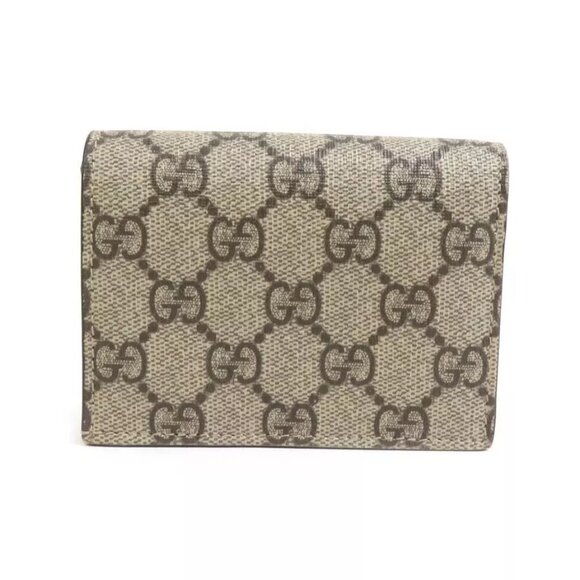 Gucci Handbags - GUCCI GG Supreme Bifold Wallet Beige Brown PVC